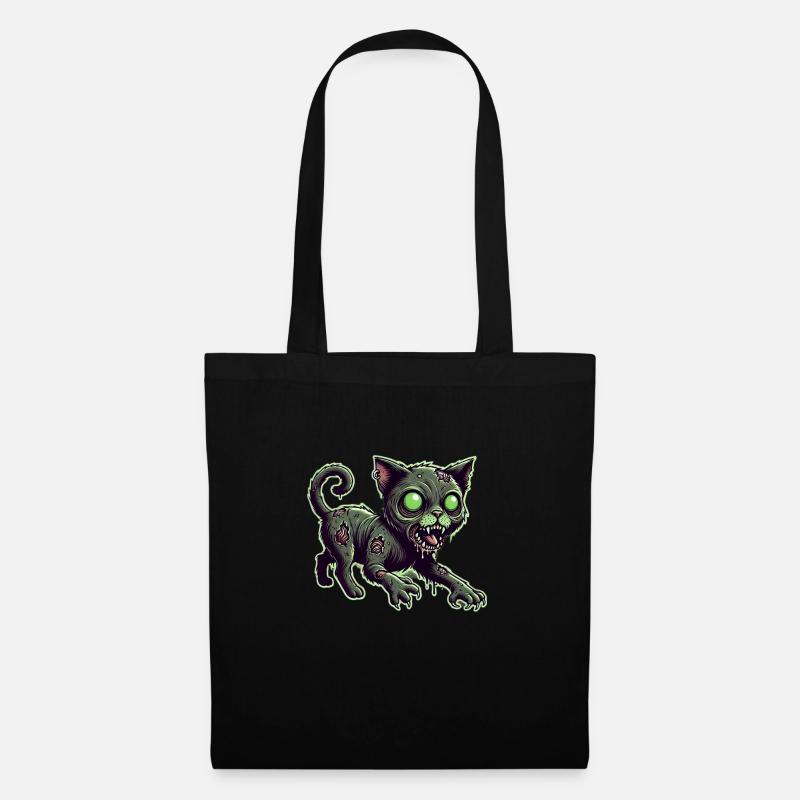 Zombie Katze, Zombiecat, Katze - Stoffbeutel - Schwarz