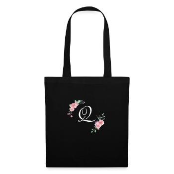 Pink floral letter q - Tote Bag - black - Front