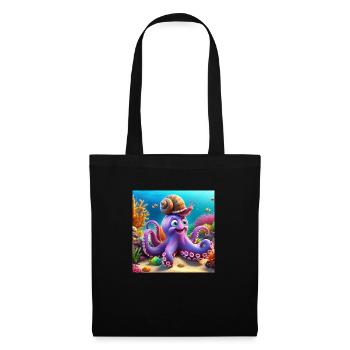 Squid with a funny snail in the reef - Tote Bag - black - Front