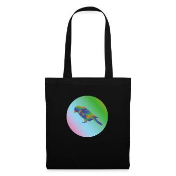 loriquet origami - Sac en tissu - noir - Devant