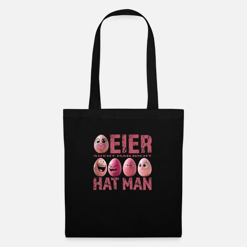 Eier sucht man nicht – Eier hat man – Pink Edition - Stoffbeutel - Schwarz