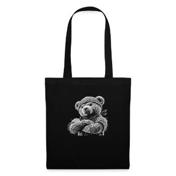 Teddybär - Stoffbeutel - Schwarz - Vorne