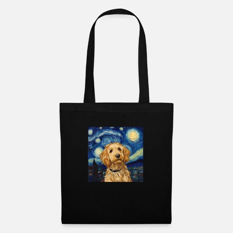 Goldendoodle Golden Doodle Van Gogh - Stoffbeutel - Schwarz