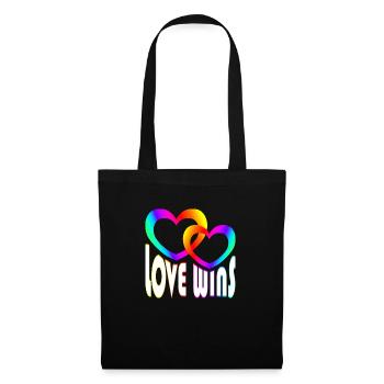Rainbow Colorful Hearts - Love Wins - Tote Bag - black - Front