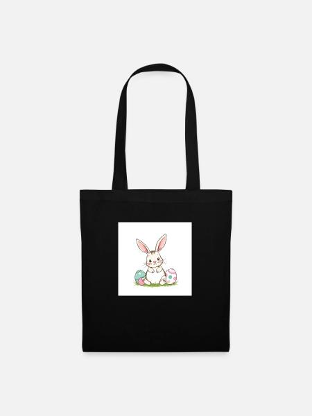 Süßer Osterhase - Stoffbeutel - Schwarz