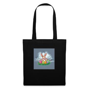 Fluffy Bunny & Happy Easter - Stoffbeutel - Schwarz - Vorne