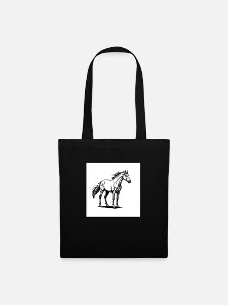 Pferde: Freunde und Begleiter - Stoffbeutel - Schwarz