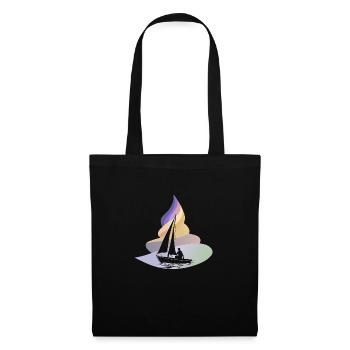 Voilier Voilier Voilier Voile - Sac en tissu - noir - Devant
