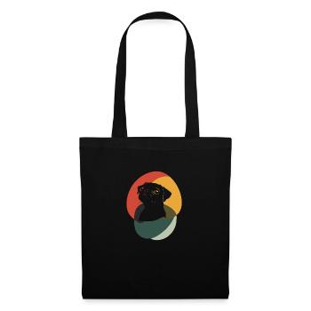 Chien Chiot Bien-être animal - Sac en tissu - noir - Devant