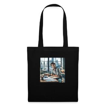 Comptable heureux - Sac en tissu - noir - Devant