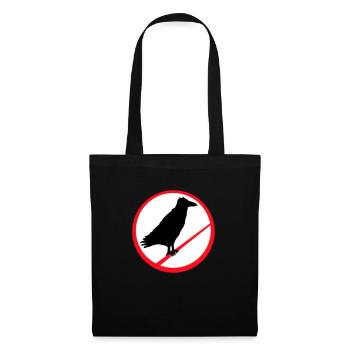 Raven Sitting Forbidden Rod Rope Sign Note - Tote Bag - black - Front