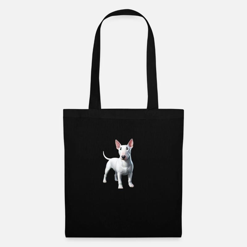 Miniatur Bullterrier Weiß - Stoffbeutel - Schwarz