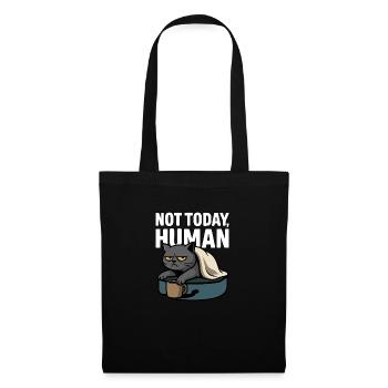 Not Today, Human – Sarcastic Lazy Cat Design - Tote Bag - black - Front
