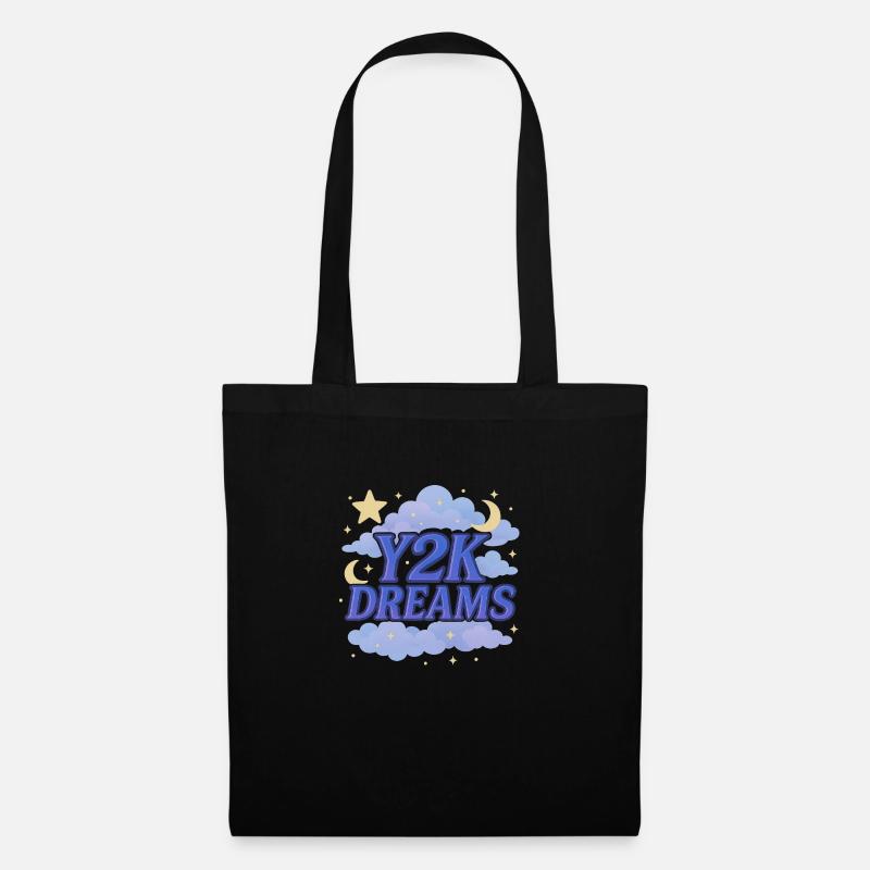 Y2k Fashion Clouds - Stoffbeutel - Schwarz