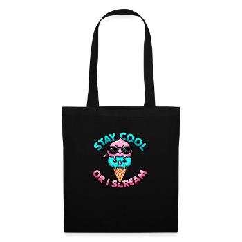 Kawaii Frozen Treat – Bleib cool oder ich schreie - Stoffbeutel - Schwarz - Vorne