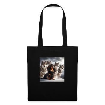 Chef de meute teckel - Sac en tissu - noir - Devant