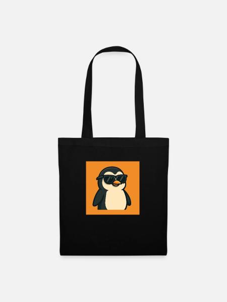 Pinguin - Stoffbeutel - Schwarz