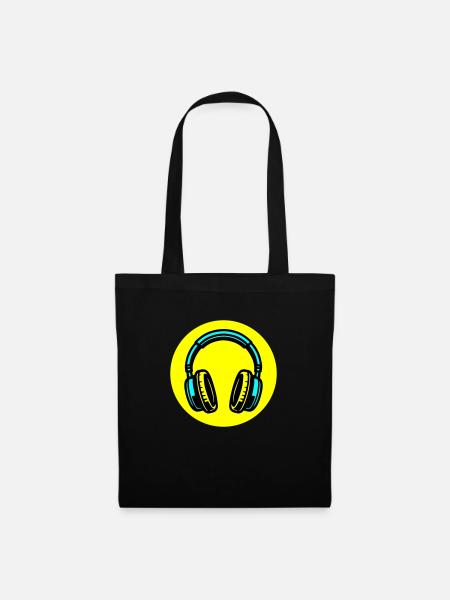 Kopfhörer Symbol Musik - Stoffbeutel - Schwarz
