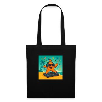 DJ Star – Soirée Tropicale - Sac en tissu - noir - Devant