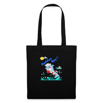 Coffee Spy Secret Sticker With Сyber- Marine Vibe - Tote Bag - black - Front