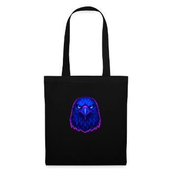 Blauer Adler Neon Kunst - Stoffbeutel - Schwarz - Vorne