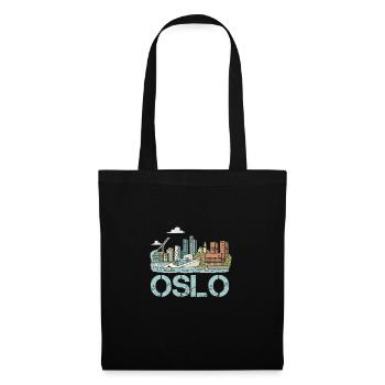 Ville d’Oslo - Sac en tissu - noir - Devant