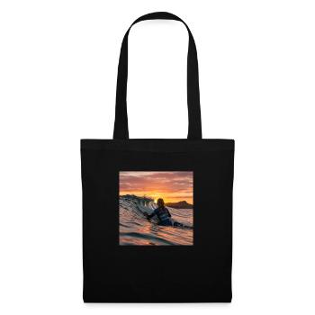 Sunset by the sea with kayak silhouette - Tote Bag - black - Front