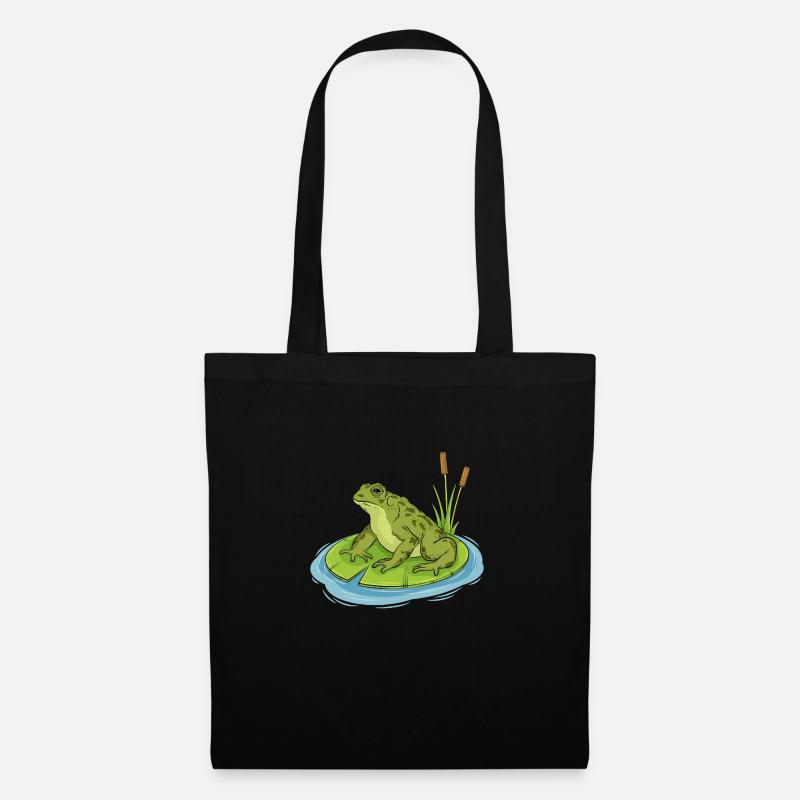 toad sitting on a lilypad - Tote Bag - black