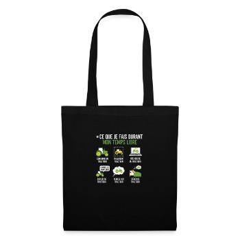 Ce que je fais durant mon je peux pas jai Tracteur - Sac en tissu - noir - Devant