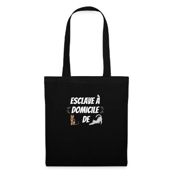 ESCLAVE A DOMICILE DE MON CHAT PERSONNALISABLE - Sac en tissu - noir - Devant