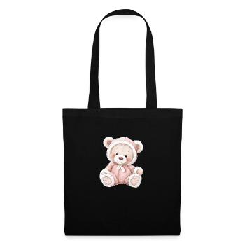 Mignon bébé ours en peluche - Sac en tissu - noir - Devant