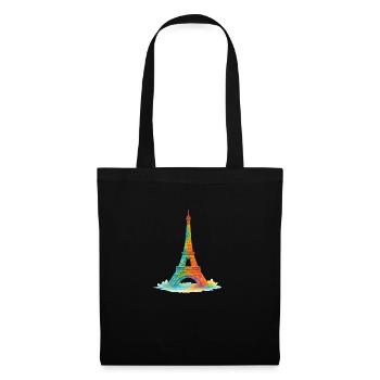 Eiffel Tower Paris Watercolor Painting - Tote Bag - black - Front