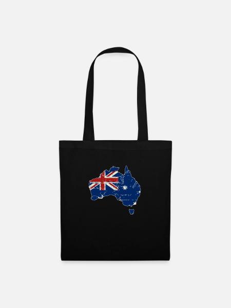 Australia Map Flag - Australien - Stoffbeutel - Schwarz