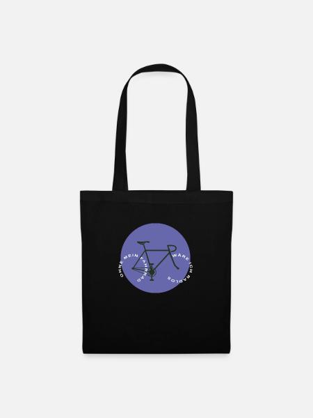 Ohne mein Fahrrad - Stoffbeutel - Schwarz