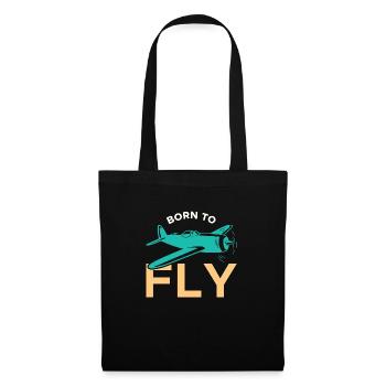 Born to Fly Aviation Pilot - Stoffbeutel - Schwarz - Vorne