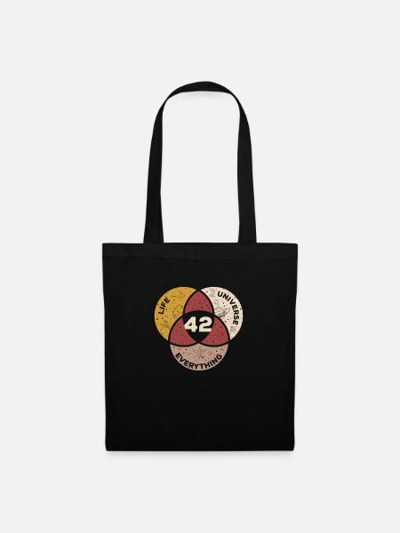 Life Universe Everything Hitchhiker's Guide - Tote Bag - black
