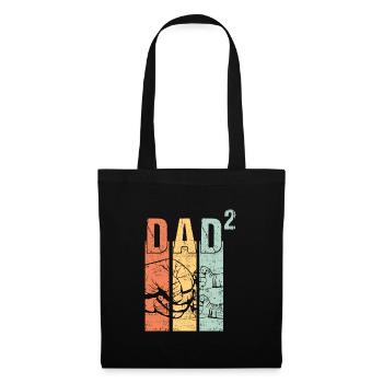 Papa père Papa de 2 deux deuxièmes enfants jumeaux - Sac en tissu - noir - Devant