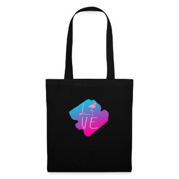 Flamingo Love - Stoffbeutel - Schwarz - Vorne