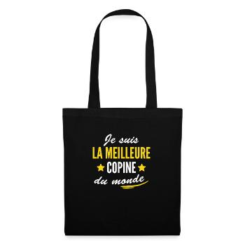 je suis la meilleure copine du monde - Sac en tissu - noir - Devant