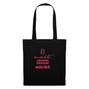 Bartleby der Schreiber - Ich möchte lieber nicht - Stoffbeutel - Schwarz - Vorne