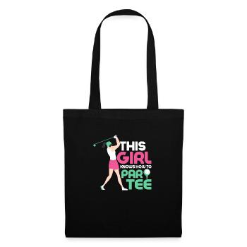 This Girl Knows How To Par Tee Golf Golfing - Tote Bag - black - Front
