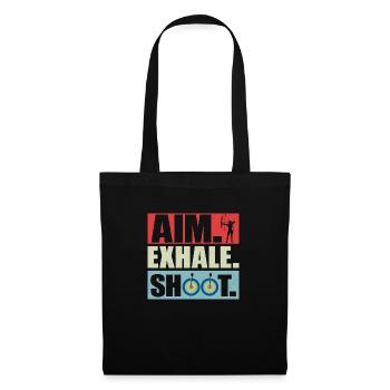 Aim Exhale Shoot. Archery Target Bow & Arrows - Stoffbeutel - Schwarz - Vorne