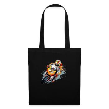 Moto de course n°77 - Sac en tissu - noir - Devant
