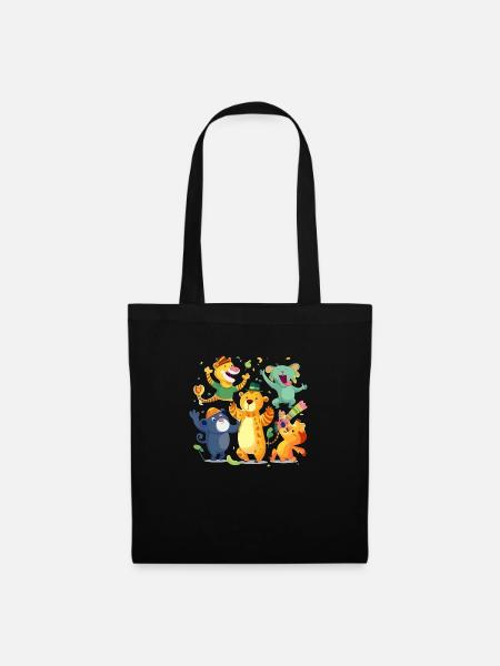 Animals at the party - Tote Bag - black