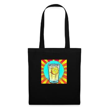 Limonade Pop Art : un verre rafraîchissant de limonade vibrante - Sac en tissu - noir - Devant