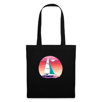 voile, voile, voile, voilier, voilier - Sac en tissu - noir - Devant
