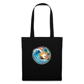 surf plage palmier soleil vacances - Sac en tissu - noir - Devant