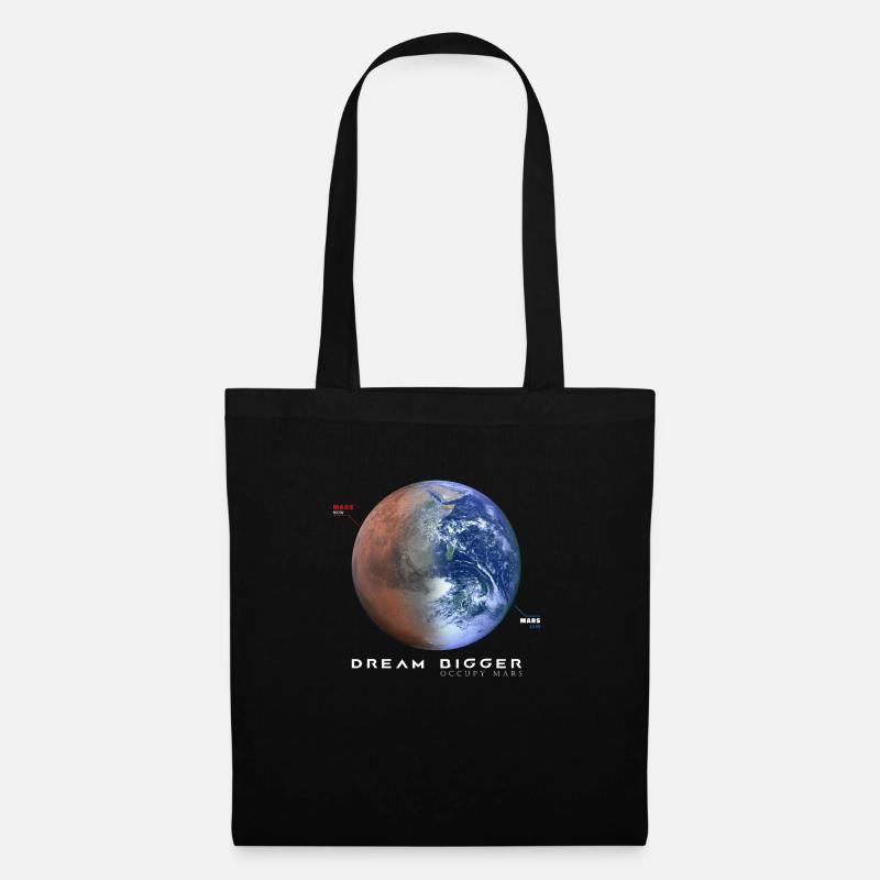 Mars Shirt, Dream Bigger und Occupy Mars - Stoffbeutel - Schwarz