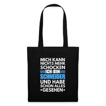 Nicht schockbarer Schneider - Stoffbeutel - Schwarz - Vorne