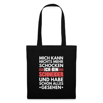Nicht schockbarer Schneider - Stoffbeutel - Schwarz - Vorne